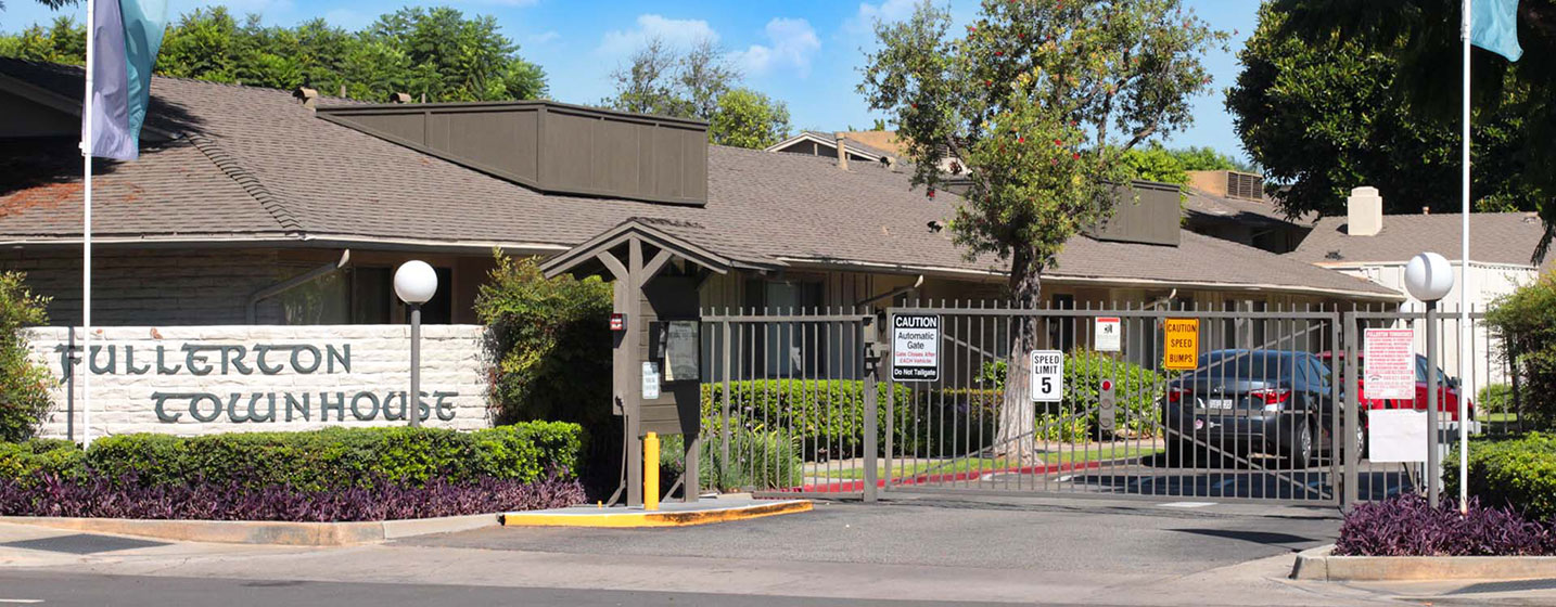 This image shows the exterior of one of the Fullerton Townhouse units
